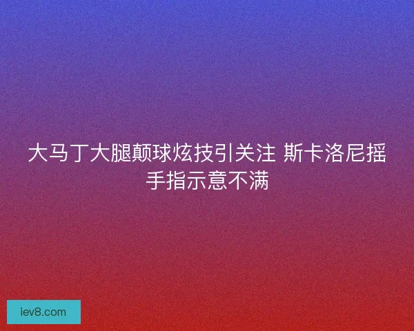 大马丁大腿颠球炫技引关注 斯卡洛尼摇手指示意不满